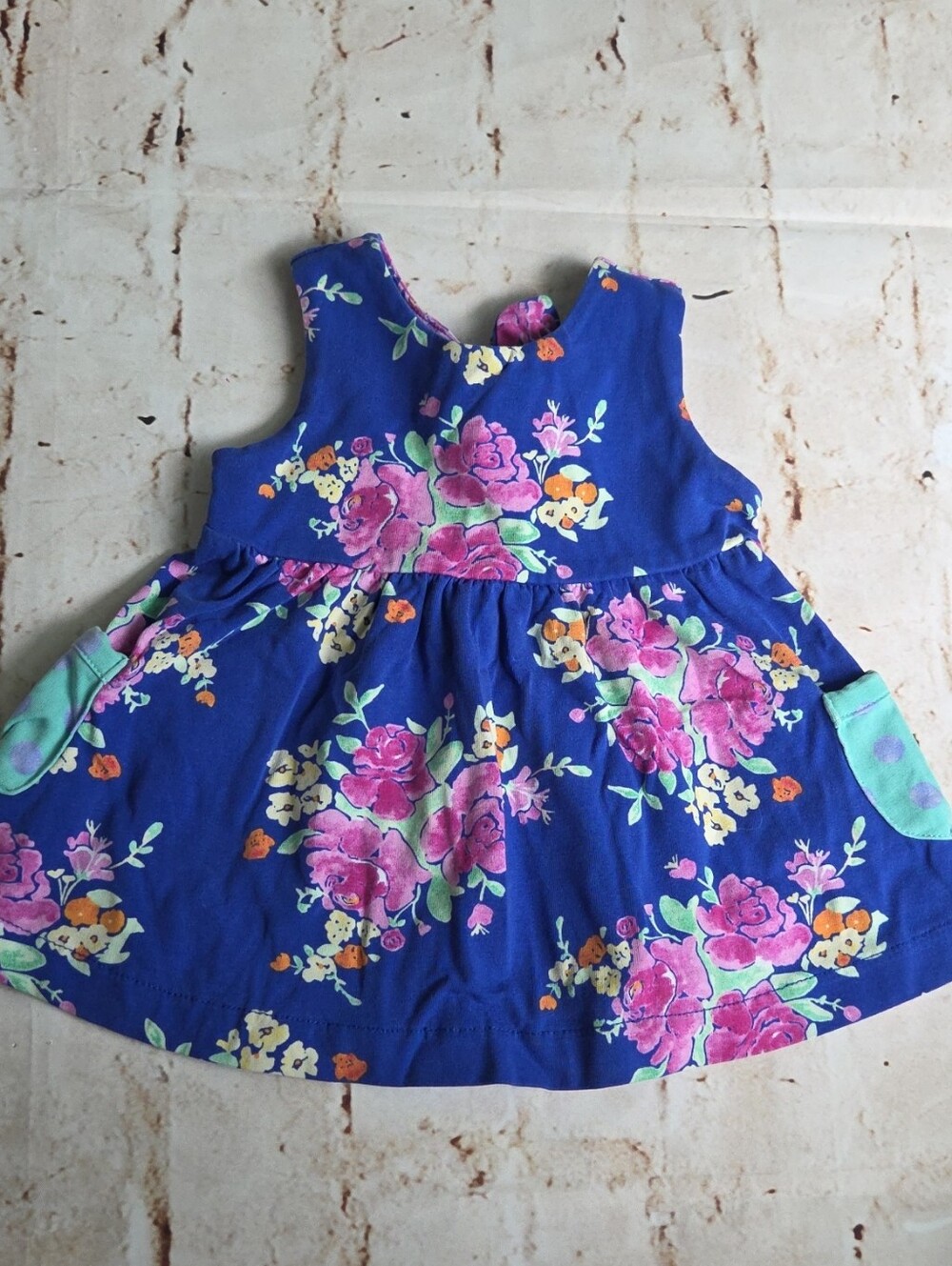 Matilda Jane Blue Floral Dress with Pink and Green Accents